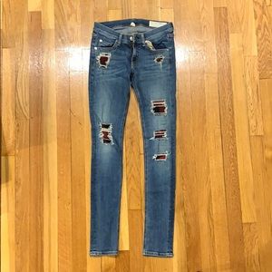 Rag & Bone (Size 26) Skinny Patchwork Jeans